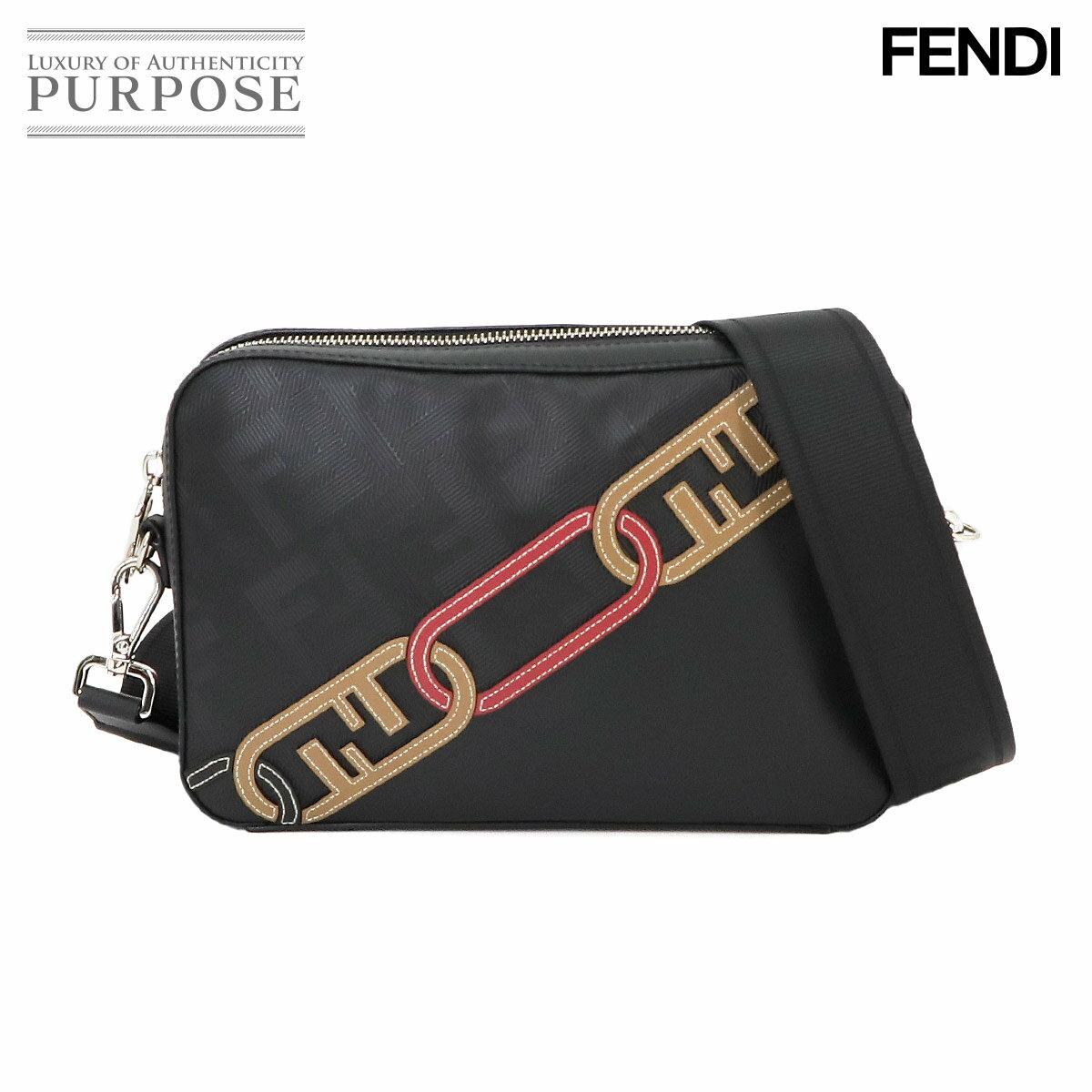 【未使用 展示品】 フェンディ FENDI ショルダー バッグ レザー ブラック 7M0286 Shoulder Bag 【中古】