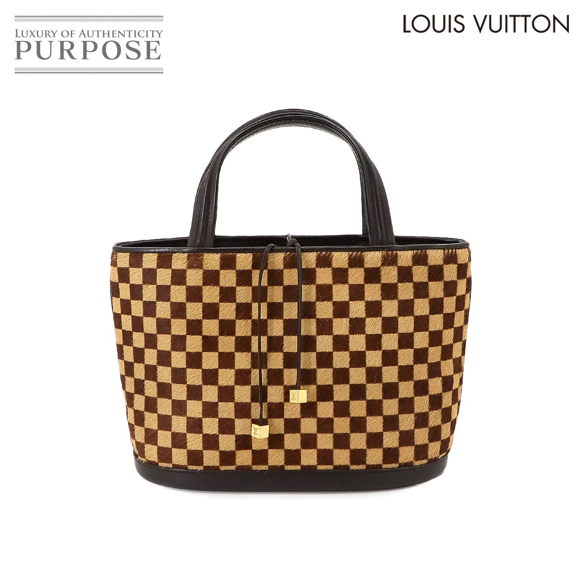 【新品同様】 ルイ ヴィトン LOUIS VUITTON ダミエ ソバージュ インパラ ハンド バッグ ハラコ レザー ブラウン M92133 Damier Sauvage Impala 【中古】