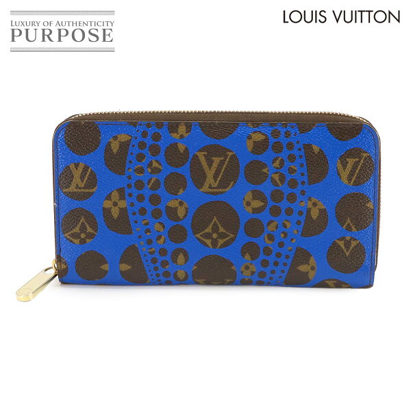 ルイ ヴィトン LOUIS VUITTON モノグラム パンプキンドット ジッピー ウォレット ラウンドファスナー 長財布 ブルー クサマヤヨイ M60448 Zippy Wallet 【中古】