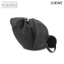 【未使用 展示品】 ロエベ LOEWE バニー ショルダー バッグ レザー ブラック ゴールド 金具 Bunny Bag 【中古】