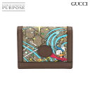 【未使用 展示品】 グッチ GUCCI ディズニー ドナルドダック GGスプリーム 二つ折り 財布 ベージュ ブラウン 648121 GG Supreme Compact Wallet 【中古】