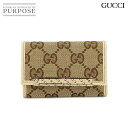 【未使用 展示品】 グッチ GUCCI GGキャンバス 6連 キーケース レザー ベージュ ブラウン 127048 ゴールド 金具 Key Case 【中古】