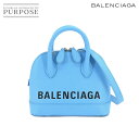 【未使用 展示品】 バレンシアガ BALENCIAGA ヴィル トップ ハンドル XXS 2way ハンド ショルダー バッグ ブルー レザー 550646 Vill Bag 【中古】