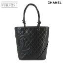 【新品同様】 シャネル CHANEL カンボンライン ミディアム トート バッグ レザー ブラック A25167 シルバー 金具 Cambon Line Bag 【中古】