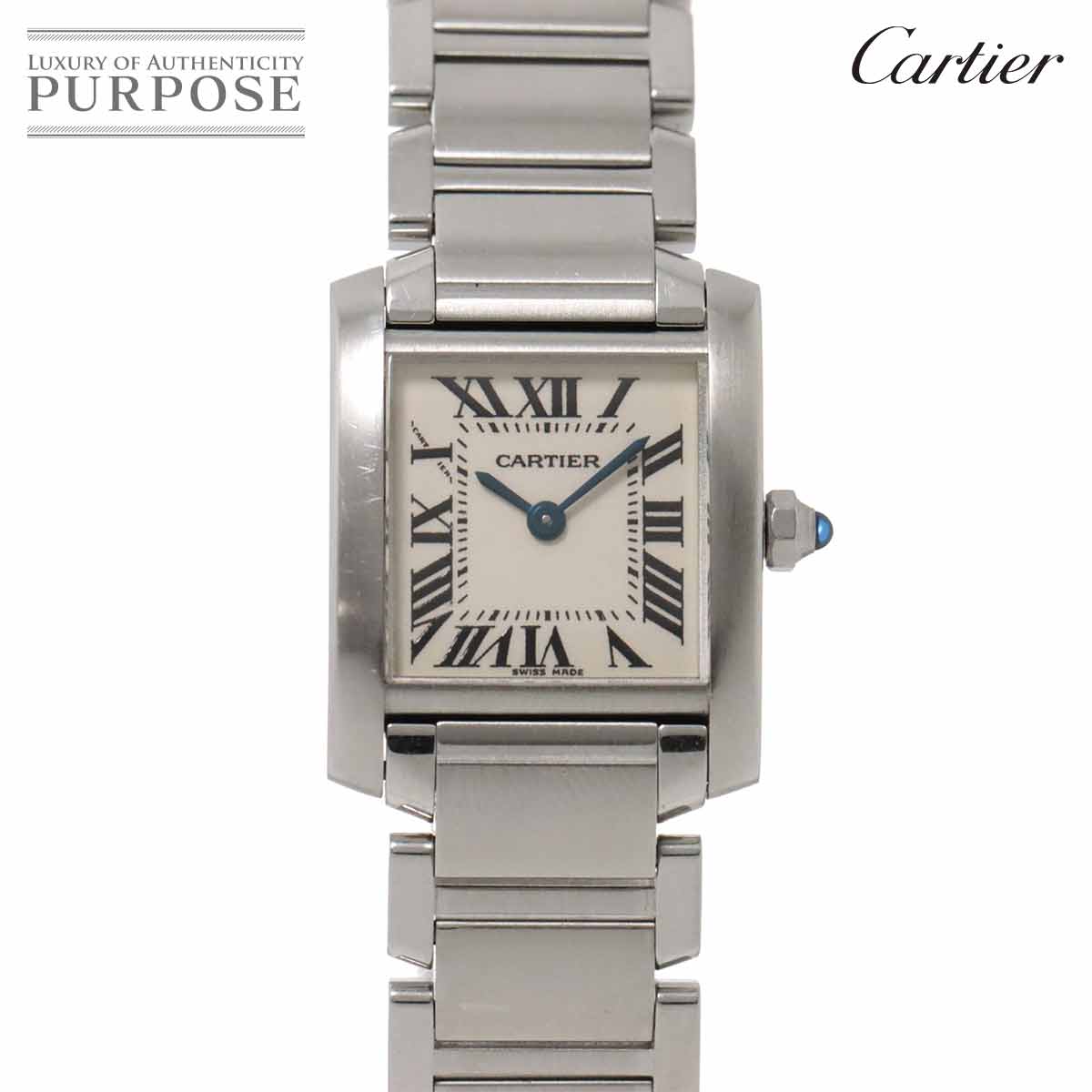 カルティエ Cartier タンクフランセーズSM W51008Q3 レディース 腕時計 アイボリー クォーツ ウォッチ Tank Francaise 【中古】