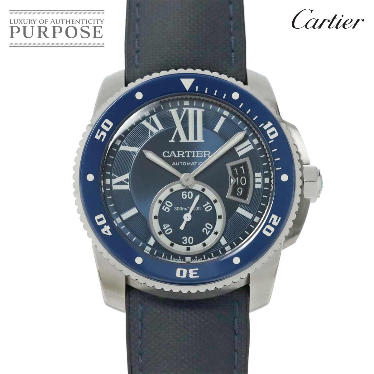 カルティエ Cartier カリブル ドゥ カルティエ ダイバー WSCA0010 メンズ 腕時計 デイト ブルー 自動巻き Calibre de Cartier Diver 
