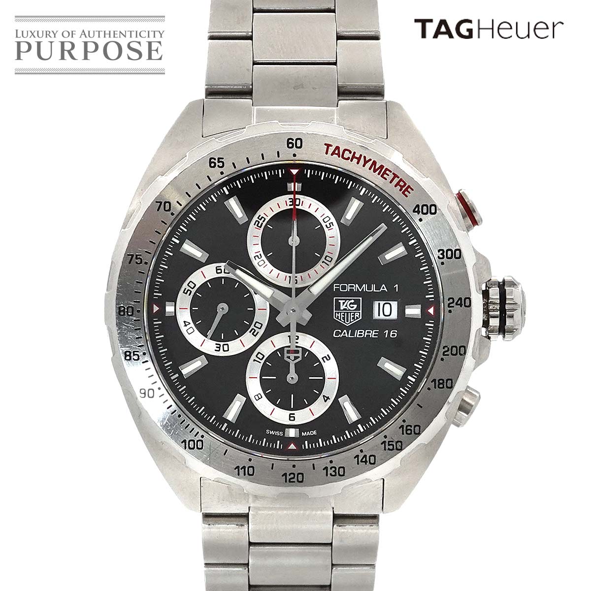 タグホイヤー TAG Heuer フォーミュラ1 CAZ2010-0 クロノグラフ キャリバー16 メンズ 腕時計 デイト ブラック 自動巻き Formula1 【中古】