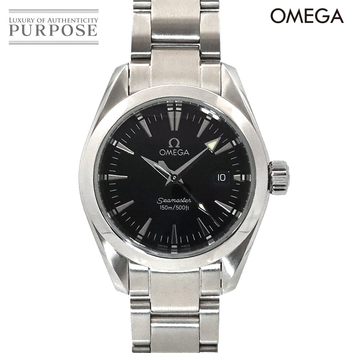 オメガ OMEGA シーマスター アクアテラ 2577 50 レディース 腕時計 デイト ブラック  ...