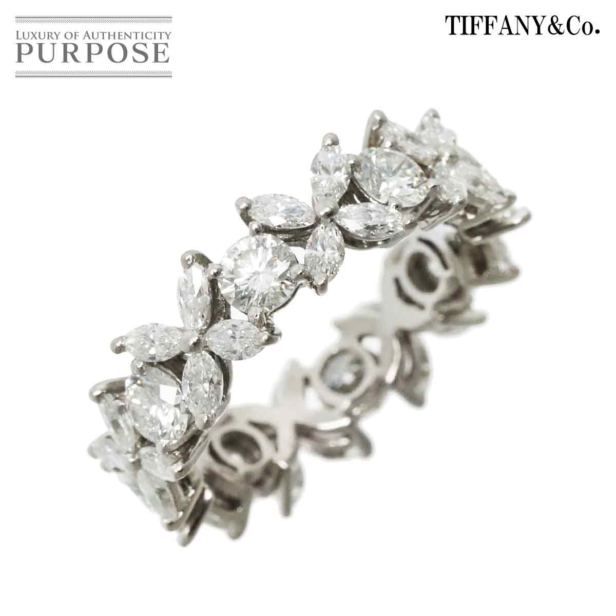 【新品同様】 ティファニー TIFFANY&Co. ビクトリア オルタネーティング 7号 リング フル ダイヤ Pt プラチナ 指輪 Victoria Diamond Ring【中古】のサムネイル