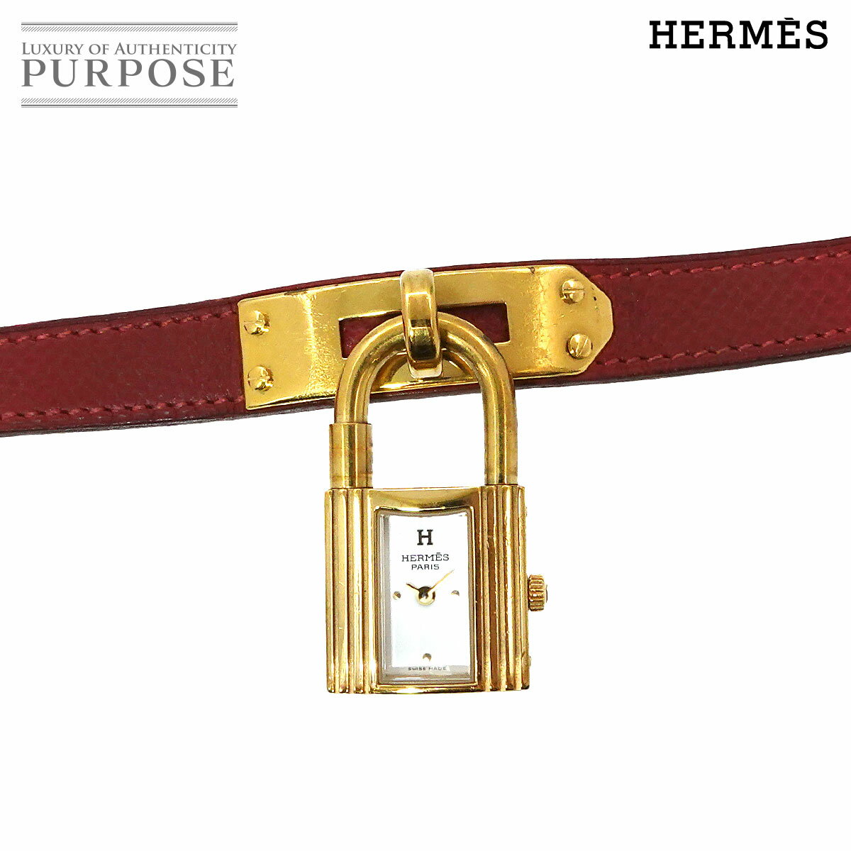 エルメス HERMES ケリーウォッチ ヴィンテージ レディース 腕時計 ホワイト クォーツ ウォッチ カデナ Kelly Watch 【中古】