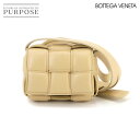 【未使用 展示品】 ボッテガ ヴェネタ BOTTEGA VENETA イントレチャート パデッド カセット ミニ ショルダー バッグ レザー ベージュ 7166...