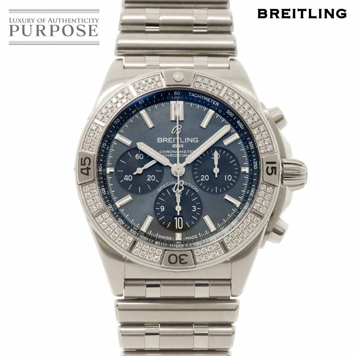 【新品同様】 ブライトリング BREITLING クロノマット B01 42 日本限定 クロノグラフ AB0134 メンズ 腕時計 ダイヤベゼル デイト グレー 自動巻き Chronomat 【中古】