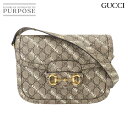 【新品同様】 グッチ GUCCI バレンシアガ ハッカー ホースビット 1955 ショルダー バッグ GGスプリーム ベージュ ホワイト 602204 Hack...
