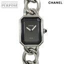 シャネル CHANEL プルミエール Lサイズ H0452 ヴィンテージ レディース 腕時計 ブラック クォーツ ウォッチ Premiere 【中古】