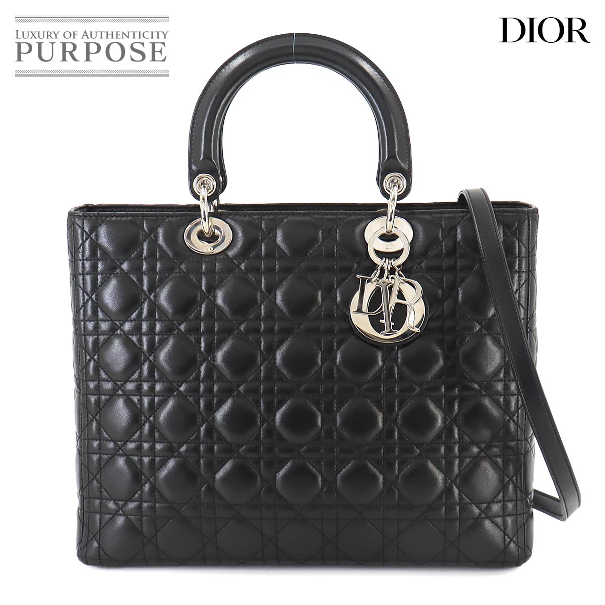 中古品・美品【Dior】ディオール LADY DIOR ラージ バッグ 楽天市場】lady dior large レディ ディオール ラージの通販