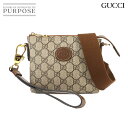 【未使用 展示品】 グッチ GUCCI インターロッキングG 2way クラッチ ショルダー バッグ GGスプリーム レザー ベージュ ブラウン 723306 ...