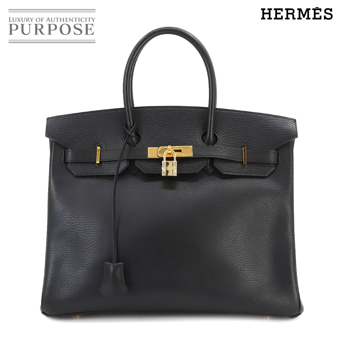 エルメス HERMES バーキン35 ハンド バッグ アルデンヌ ブラック □F刻印 ゴールド 金具 Birkin 35 【中古】のサムネイル