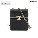 【未使用 展示品】 シャネル CHANEL マトラッセ ボックス型 チェーン ショルダー バッグ レザー ブラック AP2656 ゴールド 金具 Matelas...