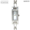 グッチ GUCCI レディース 腕時計 3900L 2Pダイヤ ダイヤベゼル ホワイトシェル クォーツ ウォッチ 【中古】