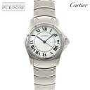 カルティエ Cartier サントスロンドMM ボーイズ 腕時計 デイト ホワイト クォーツ ウォッチ Santos Rond 【中古】