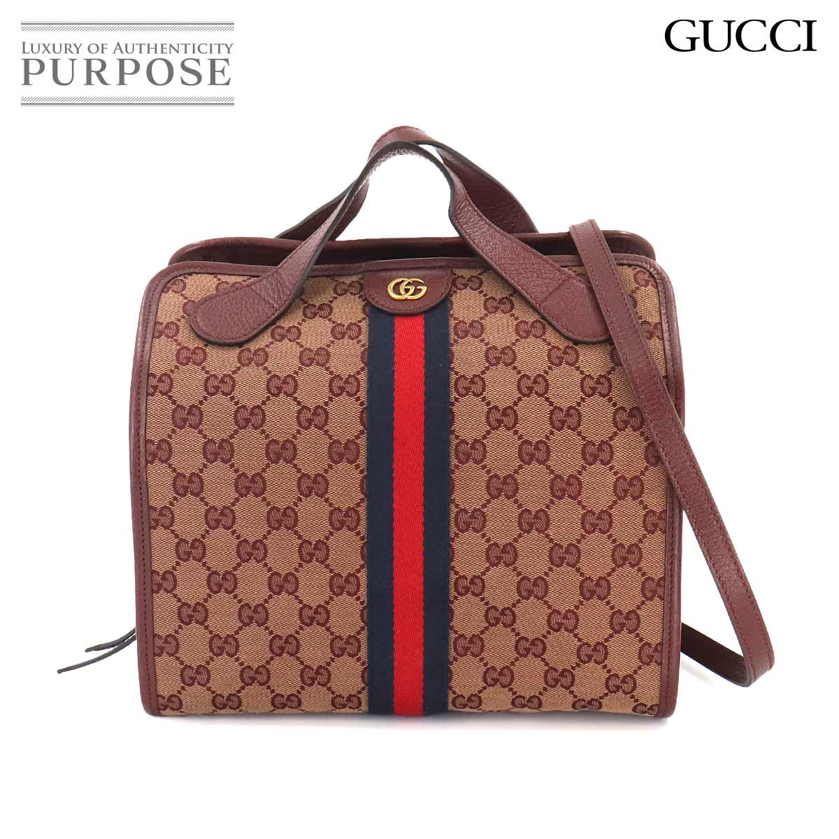  グッチ GUCCI オフィディア GG 2way ハンド ショルダー バッグ GGキャンバス レザー レッド 565224 ゴールド 金具 Ophidia Bag 