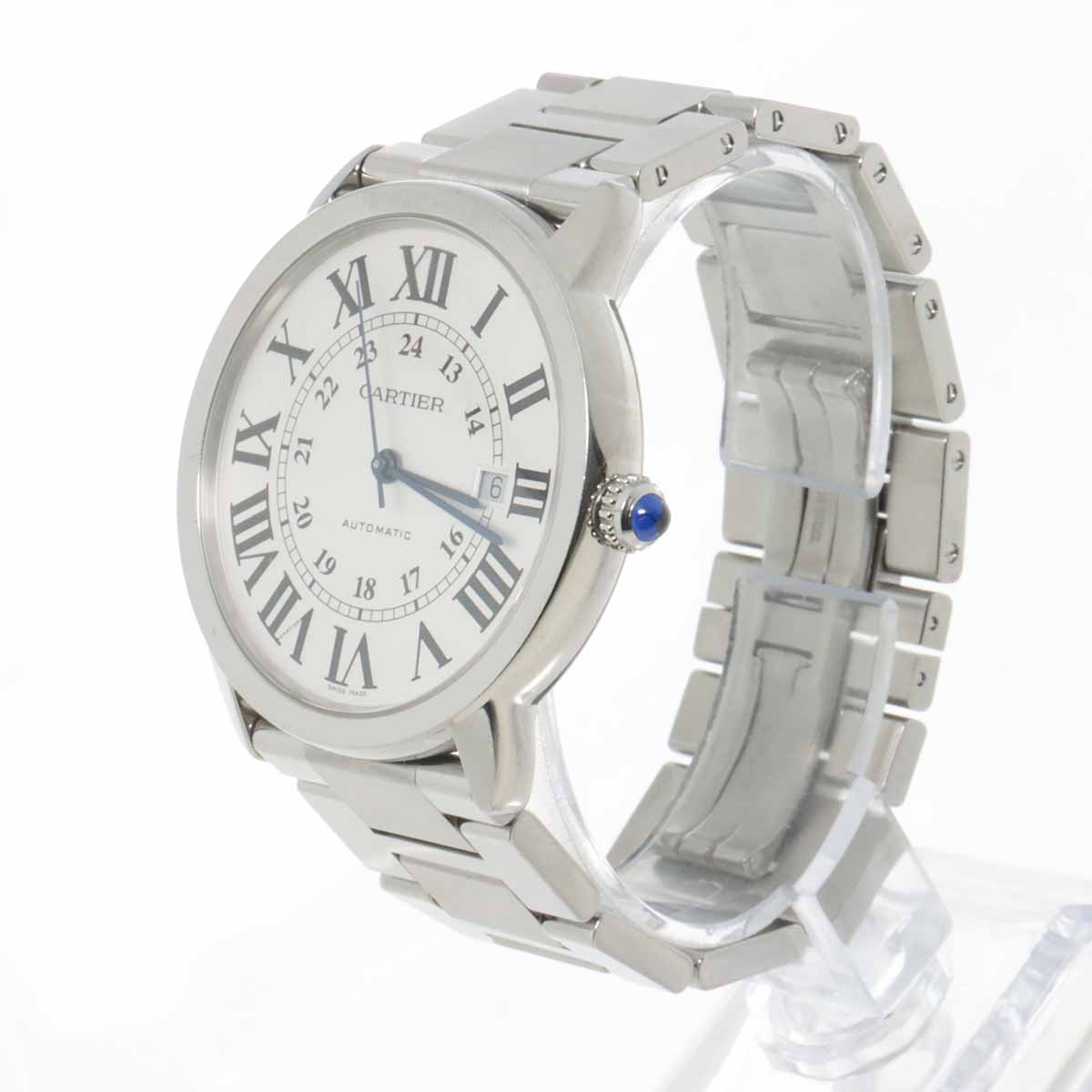 カルティエ Cartier ロンドソロ ドゥ カルティエ XL W6701011 メンズ 腕時計 デイト シルバー 自動巻き ウォッチ Ronde Solo de Cartier 【中古】