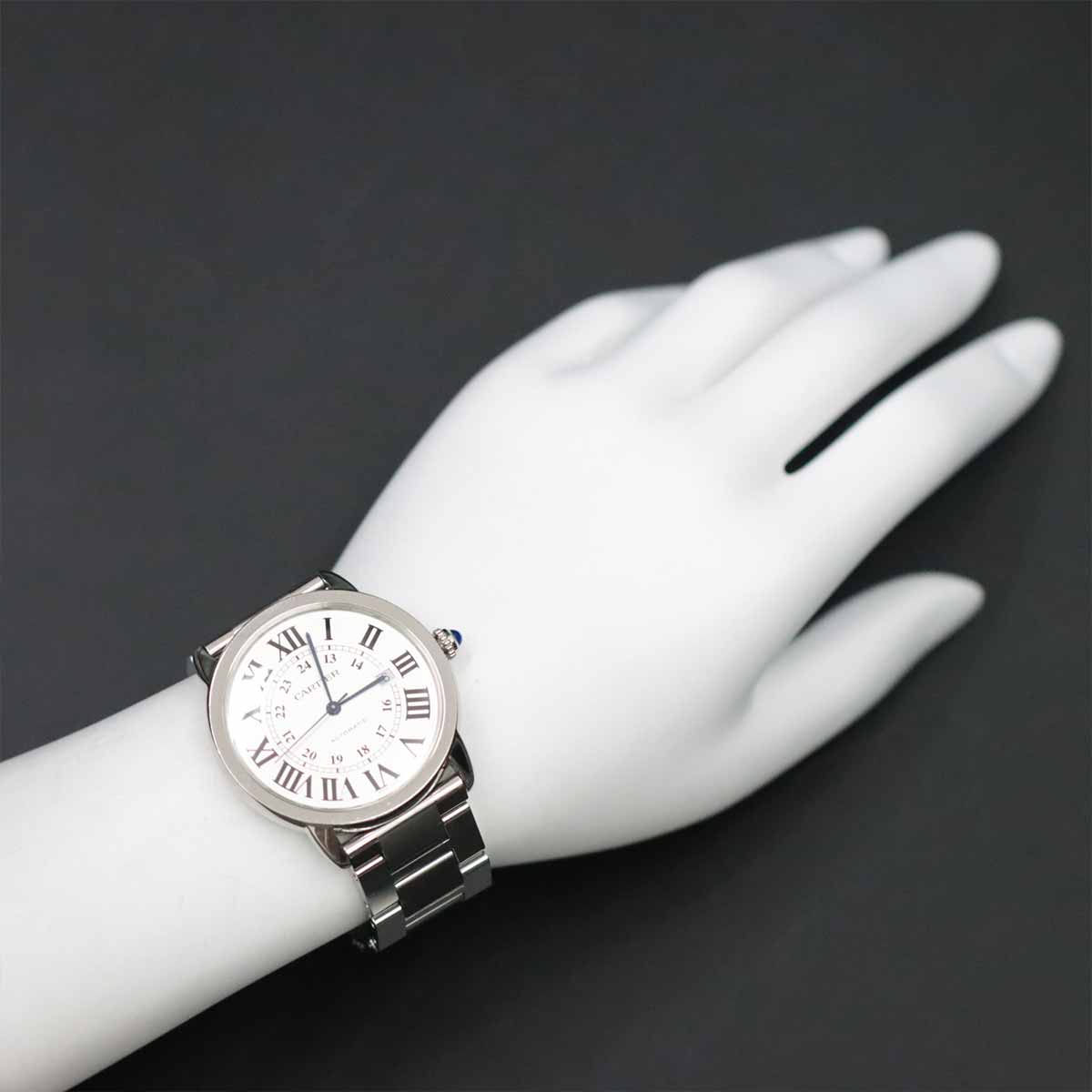 カルティエ Cartier ロンドソロ ドゥ カルティエ XL W6701011 メンズ 腕時計 デイト シルバー 自動巻き ウォッチ Ronde Solo de Cartier 【中古】