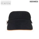 【新品同様】 エルメス HERMES ボリード ポーチ ミニミニ コットンキャンバス レザー ブラック シルバー 金具 Bolide Pouch 【中古】