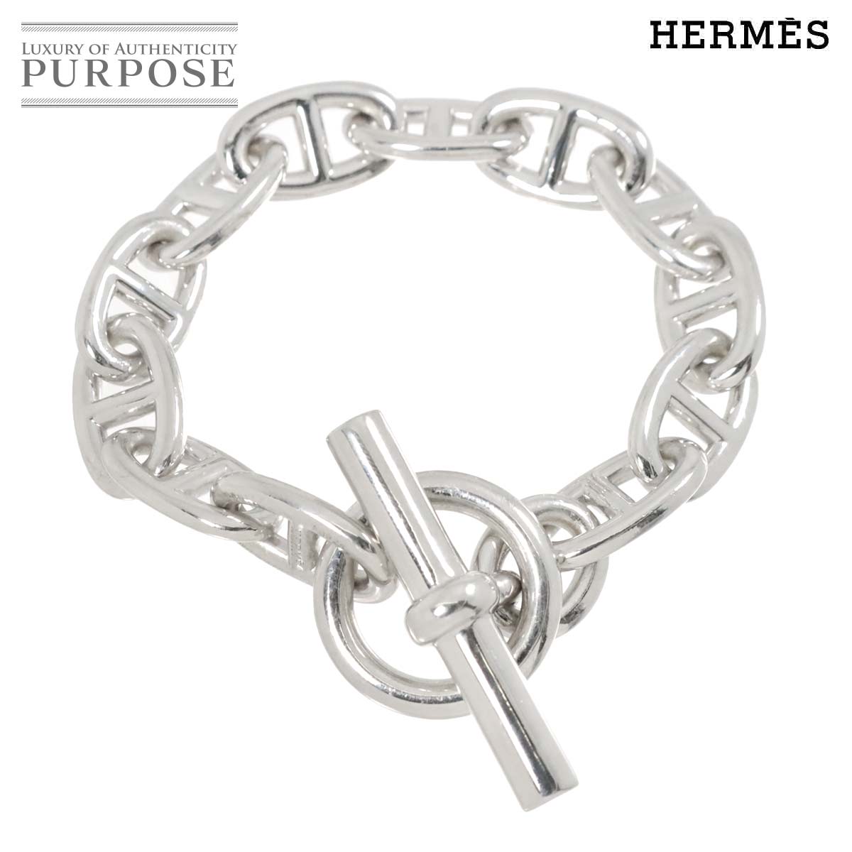 【新品同様】 エルメス HERMES シェーヌダンクル TGM ブレスレット 12コマ 18cm シルバー SV 925 Chaine dancre Bracelet【中古】