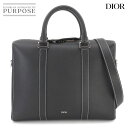【新品同様】 クリスチャン ディオール Christian Dior ランゴー ブリーフケース ビジネス 2way ショルダー ハンド バッグ レザー ブラック...