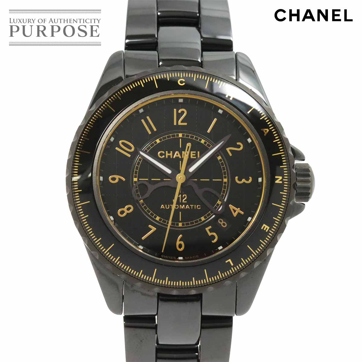 【新品同様】 シャネル CHANEL J12 クチュール 38mm H9762 メンズ 腕時計 デイト ブラック セラミック 自動巻き ウォッチ Couture 【中古】