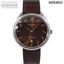 エルメス HERMES アルソー AR4 810 メンズ 腕時計 デイト ブラウン オートマ 自動巻き ウォッチ Arceau 【中古】