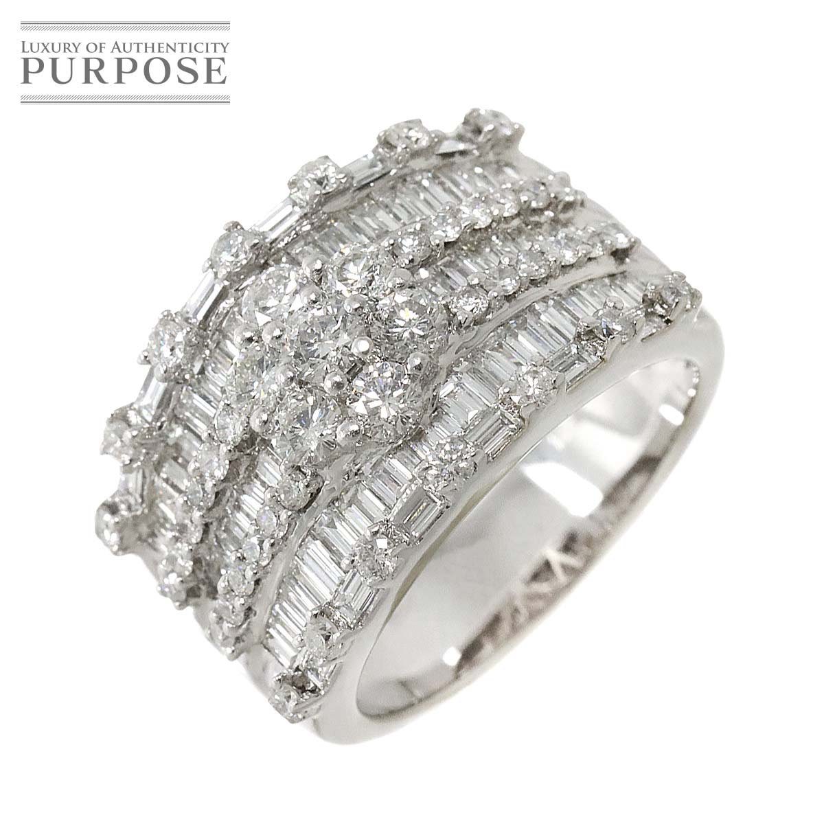 【新品仕上げ】 リング 14号 ダイヤ 1.18ct/1.34ct K18 WG ホワイトゴールド 