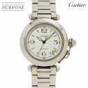 カルティエ Cartier パシャC W31015M7 ボーイズ 腕時計 デイト ホワイト オートマ 自動巻き ウォッチ Pasha C 【中古】