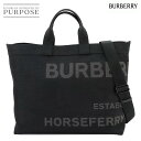 【未使用 展示品】 バーバリー BURBERRY ホースフェリー プリント 2way トート ショルダー バッグ キャンバス ブラック 8058202 Tote...