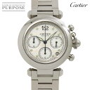 カルティエ Cartier パシャC クロノグラフ W31039M7 ボーイズ 腕時計 デイト ホワイト オートマ 自動巻き ウォッチ Pasha C 【中古】