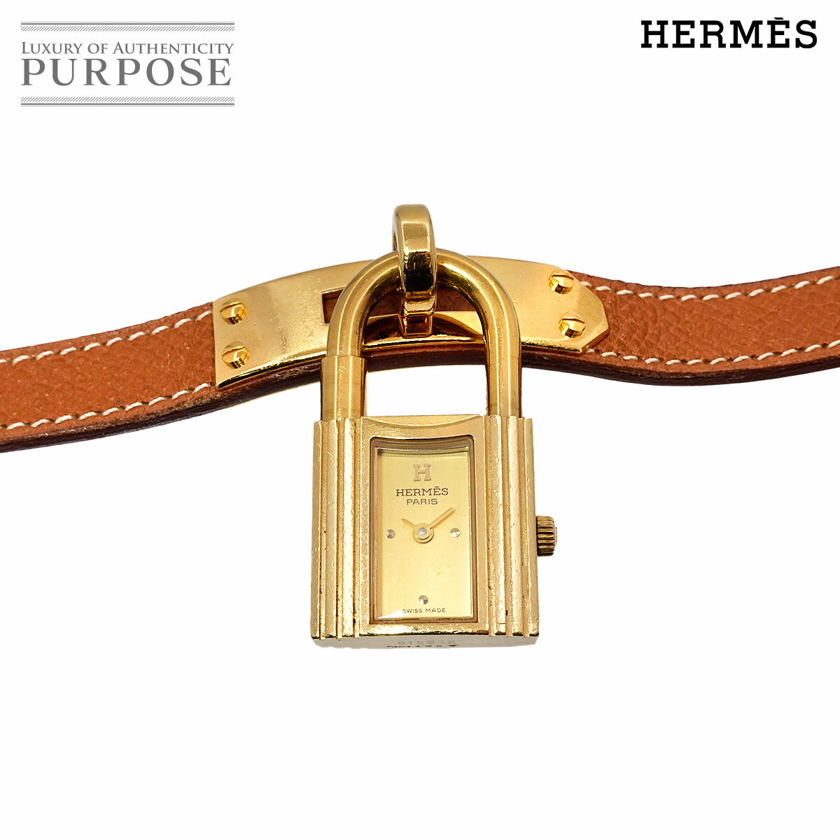 エルメス HERMES ケリーウォッチ ヴィンテージ レディース 腕時計 ゴールド ブラウン クォーツ ウォッチ カデナ Kelly Watch 【中古】