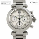 カルティエ Cartier パシャC クロノグラフ W31039M7 ボーイズ 腕時計 デイト ホワイト オートマ 自動巻き ウォッチ Pasha C 【中古】