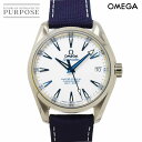 オメガ OMEGA シーマスター アクアテラ グッドプラネット コーアクシャル 231 92 39 21 04 001 デイト メンズ 腕時計 ホワイト オートマ 自動巻き ウォッチ Seamaster 【中古】
