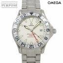 オメガ OMEGA シーマスター GMT 2538 20 メンズ 腕時計 デイト ホワイト オートマ 自動巻き ウォッチ Seamaster GMT 【中古】