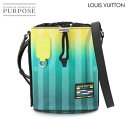 【未使用 展示品】 ルイ ヴィトン LOUIS VUITTON ダミエ ストライプ サック マラン メッセンジャー ショルダー バッグ レザー グリーン イエロ...