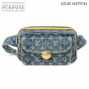 ルイ ヴィトン LOUIS VUITTON モノグラム デニム バムバッグ ウエスト ポーチ ボディ バッグ ブルー M95347 ゴールド 金具 Bum Ba...