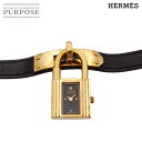 エルメス HERMES ケリーウォッチ ヴィンテージ レディース 腕時計 ブラック クォーツ ウォッチ カデナ Kelly Watch 【中古】