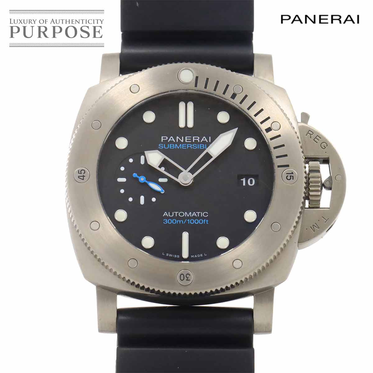 【新品仕上げ 済み】 パネライ PANERAI サブマーシブル 1950 3デイズ チタニオ PAM01305 メンズ 腕時計 デイト スモールセコンド ブラック オートマ 自動巻き ウォッチ Submersible 【中古】