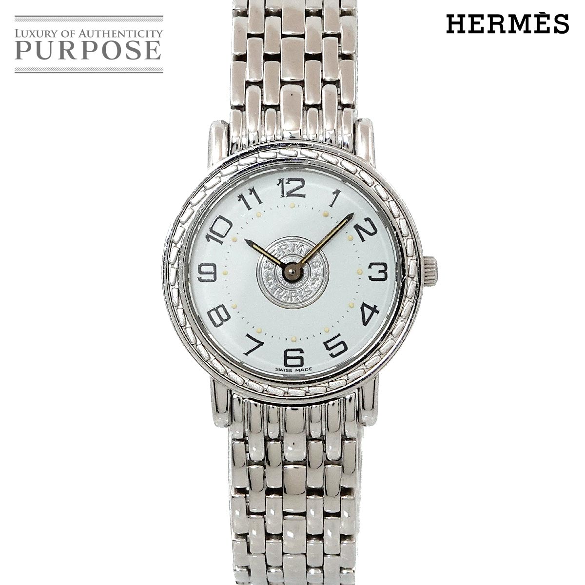 エルメス HERMES セリエ SE4 210 レディース 腕時計 ホワイト クォーツ ウォッチ Sellier 【中古】