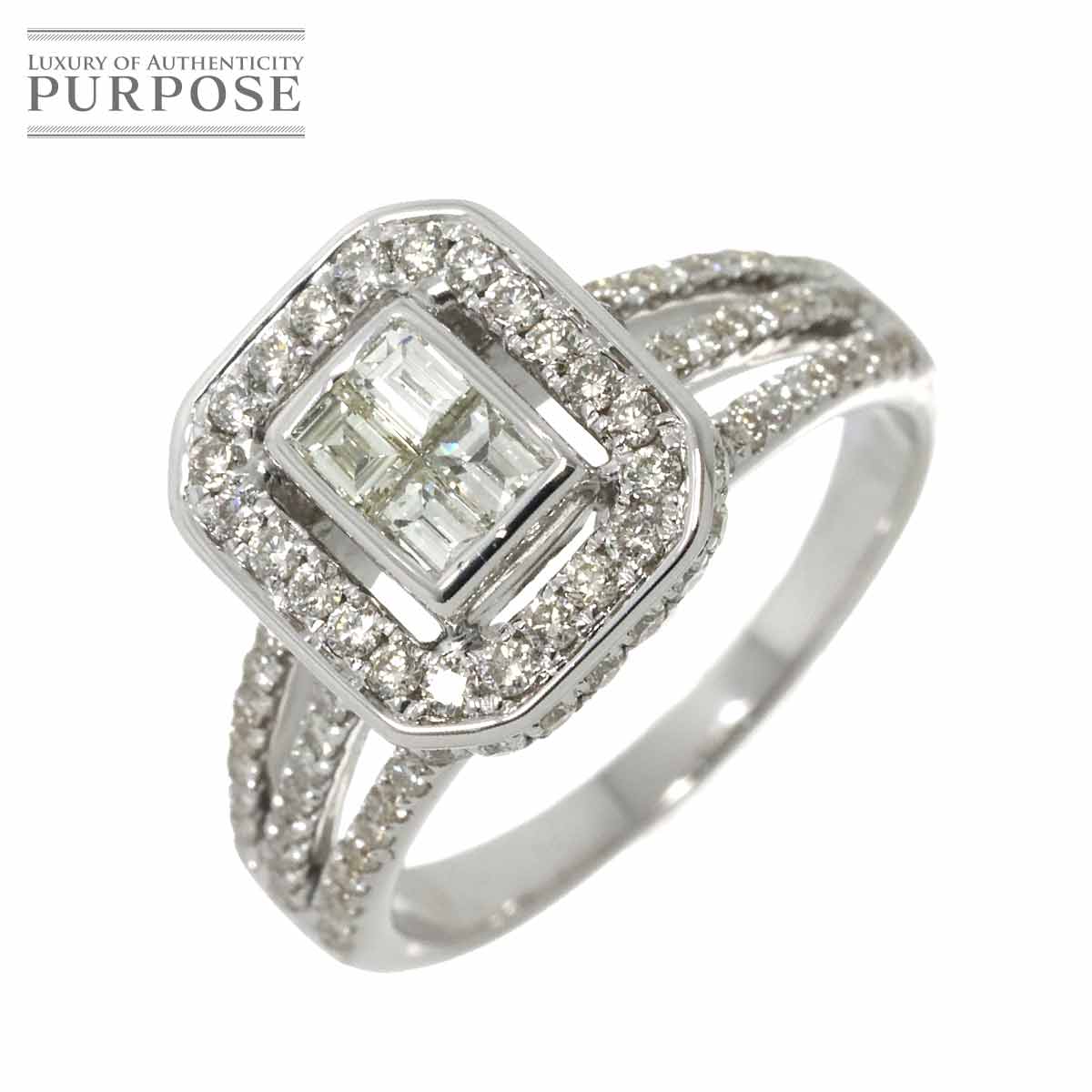 【新品仕上げ】 リング 14号 ダイヤ 1.20ct K18 WG ホワイトゴールド 750 指輪 