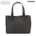 【未使用 展示品】 シャネル CHANEL ニュートラベルライン トート PM バッグ ナイロンジャガード レザー ダークブラウン ブラック A20457 Ne...