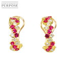【新品仕上げ】 ルビー 0.33ctx2 ダイヤ 0.26ctx2 K18 YG イヤリング イエローゴールド 750 Ruby Earrings Clip on 【中古】