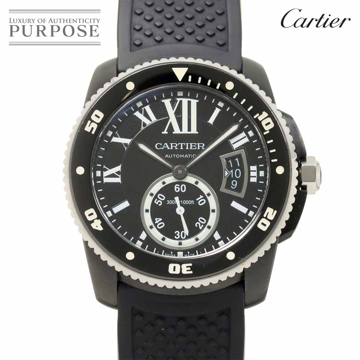 カルティエ Cartier カリブル ドゥ カルティエ ダイバー WSCA0006 メンズ 腕時計 デイト ブラック オートマ 自動巻き ウォッチ Calibre de Cartier 【中古】