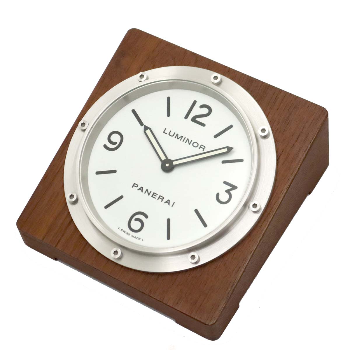 【コンプリートサービス 済み】 パネライ PANERAI テーブルクロック 置き時計 PAM00314 ホワイト クォーツ ウォッチ Table Clock 【中古】